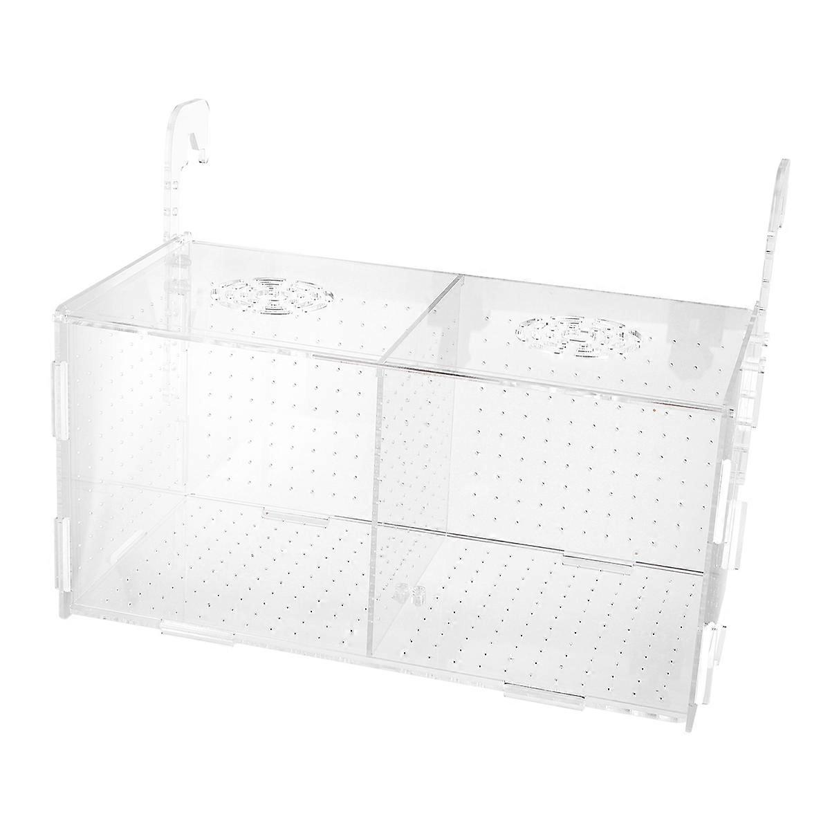 Transparent Acrylic Fish Tank Breeding Box for Isolating and Protecting Newborn Fish 4.9x3.1x2.8 Inches