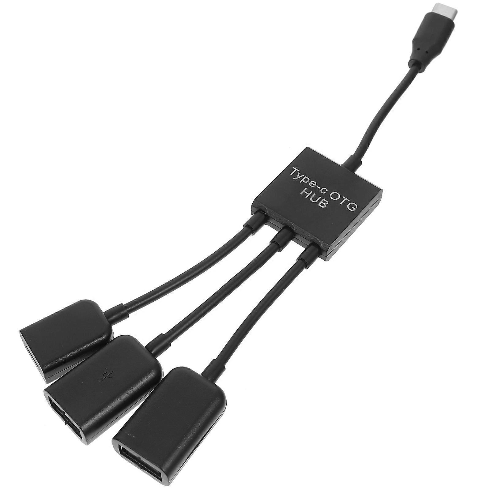 Type C Otg Cable Usb Otg Hub Cable For Data Transfer With Pc Material Phone Tablet 20cm Black 1Set