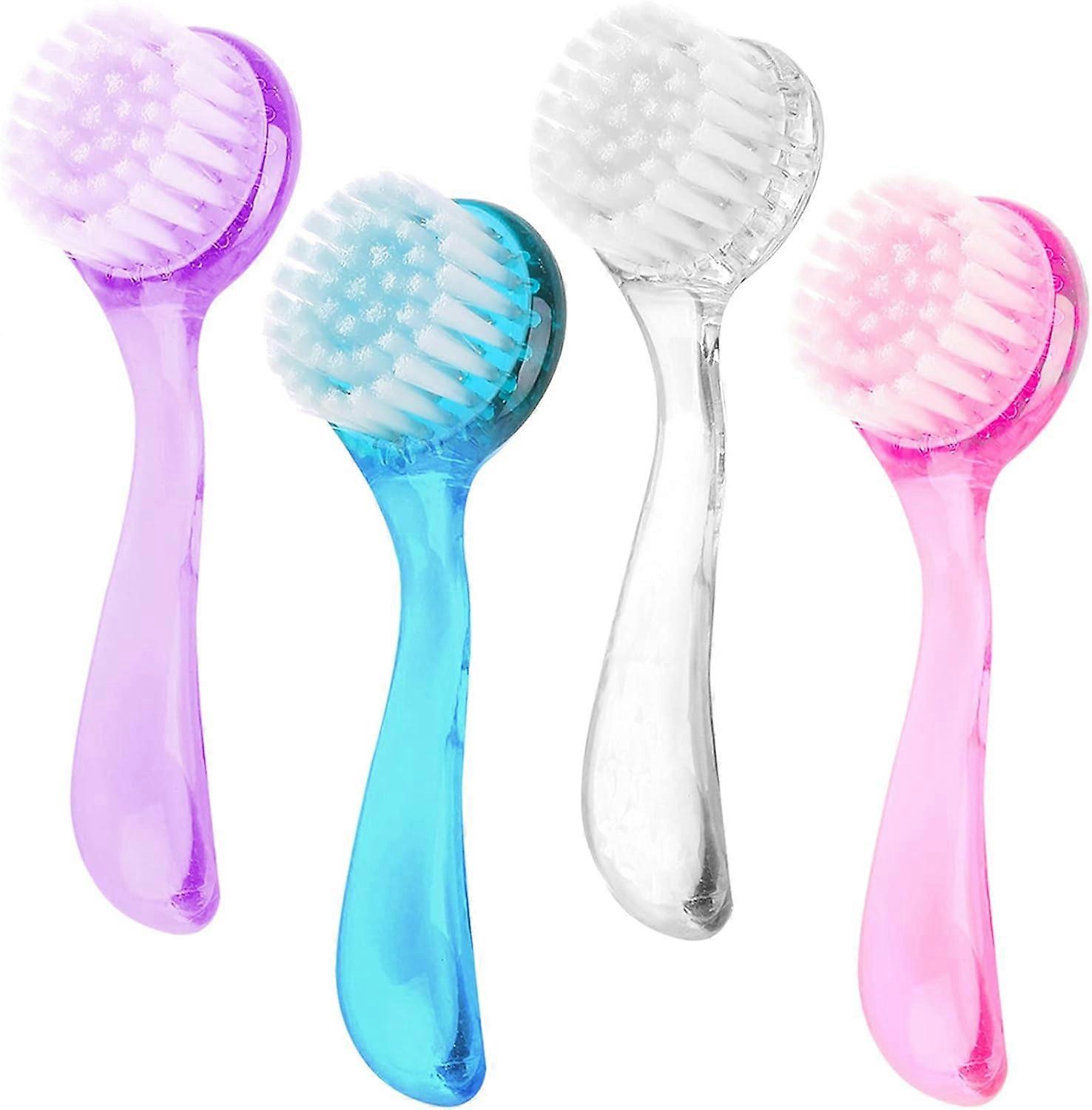 4 Colors Facial Cleansing Brush, Face Scrubber Exfoliating Brush Face