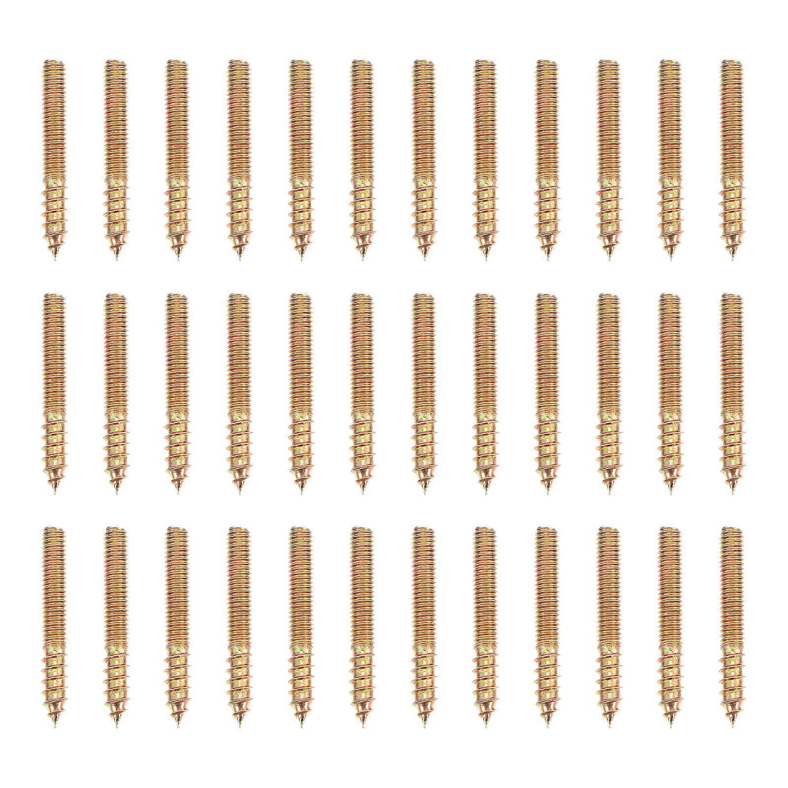 Rust Resistant Double Headed Bolts Screws For Mining Machinery 3Cm Golden 1 Set 100Pcs