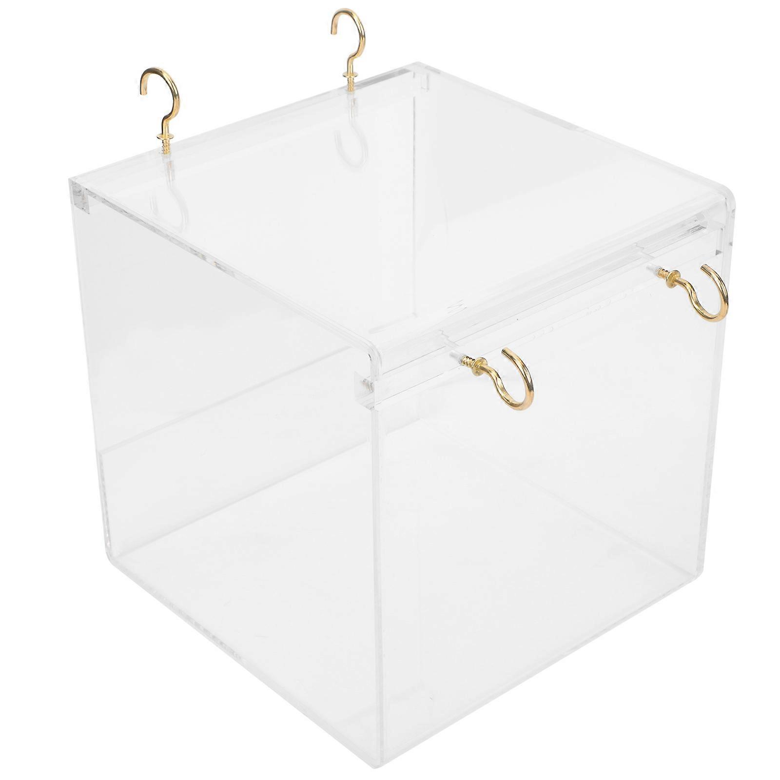 White Plastic Bird Bath Box for Small Parrots and Finches like Budgie Lovebird 6.3 x 4.7 Inches