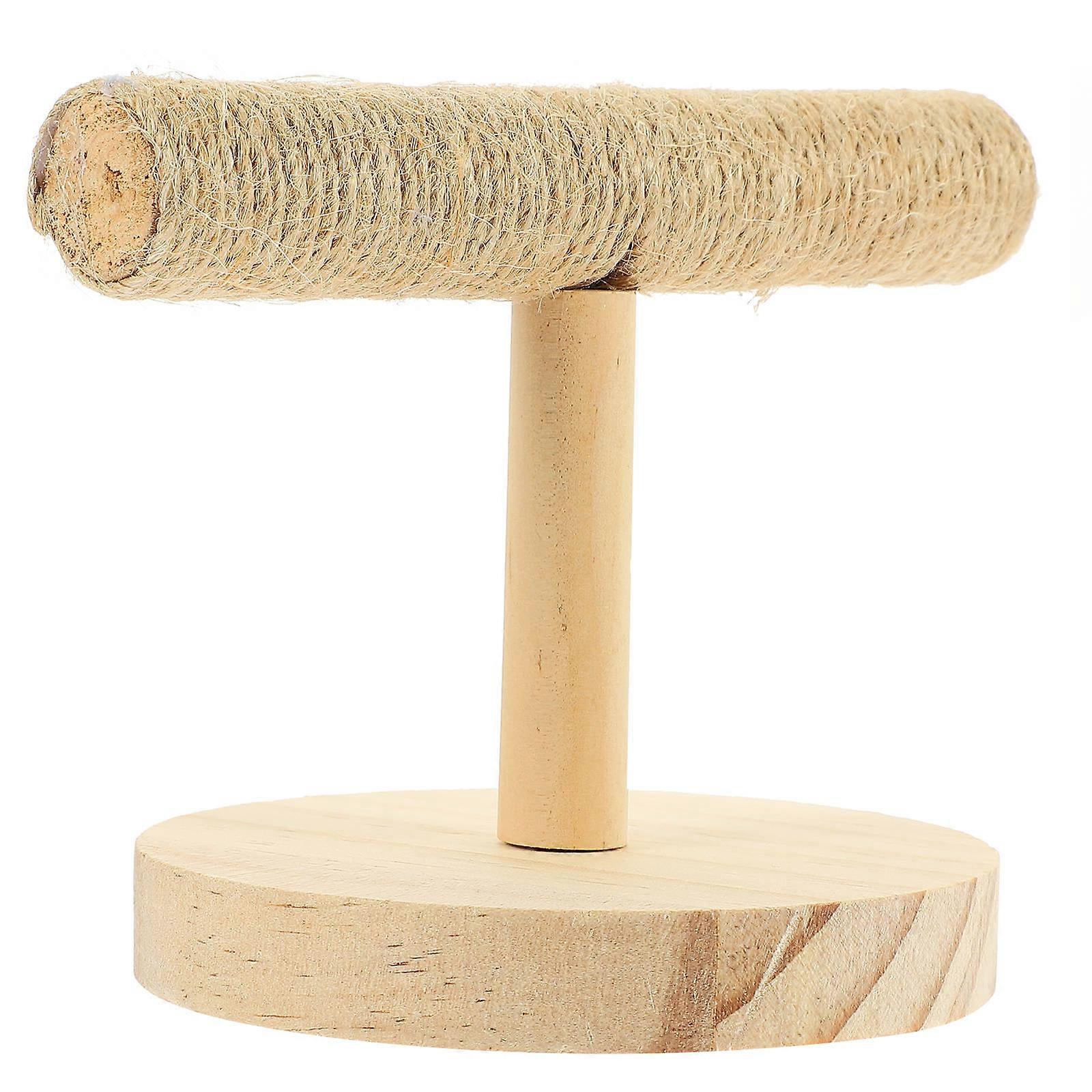 Wooden Bird Play Stand for Parrots with Khaki Color Durable and Sturdy for Pet Use 7.5 inches