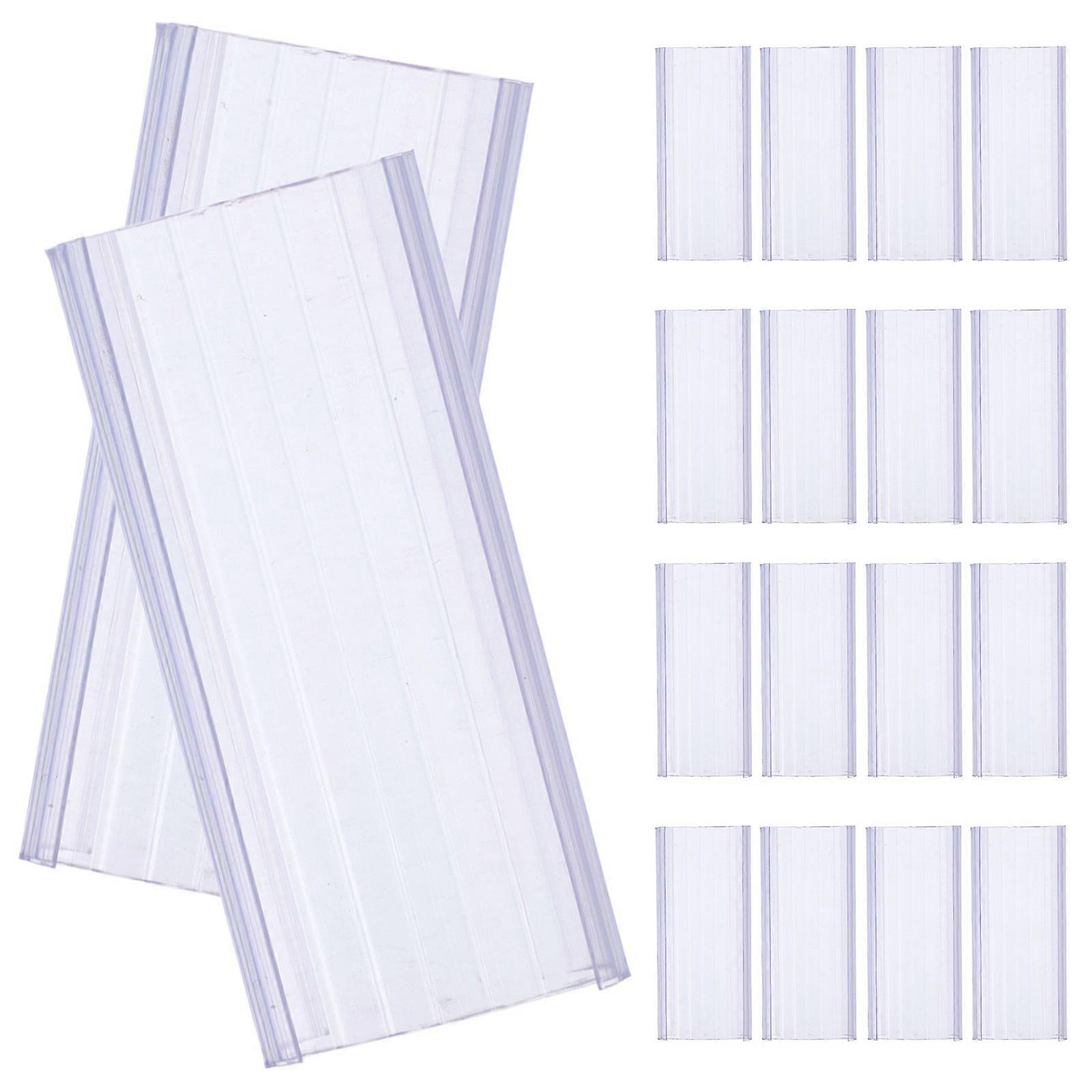 30 יחידות מחזיק תווית פלסטיק שקוף רב תכליתי החלפת מחזיק תווית עגלת תיל אספקת מדפי תיל סלי מקררים