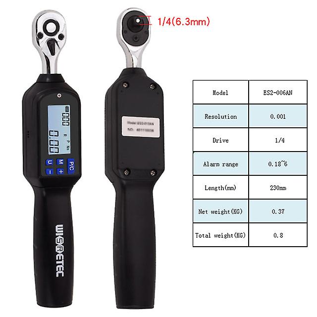 Handheld Digital Torque Wrench Large Screen With Backlight Sound Led Alarm Real-time Peaks Measurement Four Units Switching