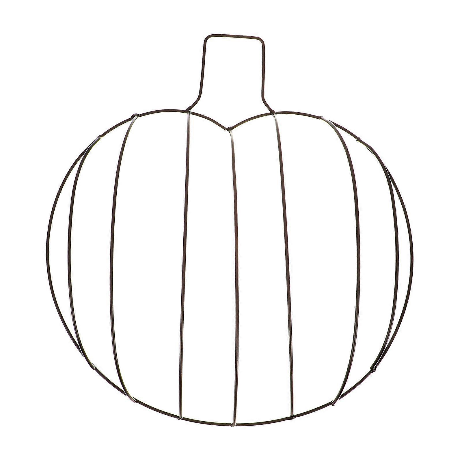 Pumpkin Shaped Iron Frame Wreath Loop for DIY Floral Arrangements – Halloween Decor Craft Project Festival Celebration Ornament