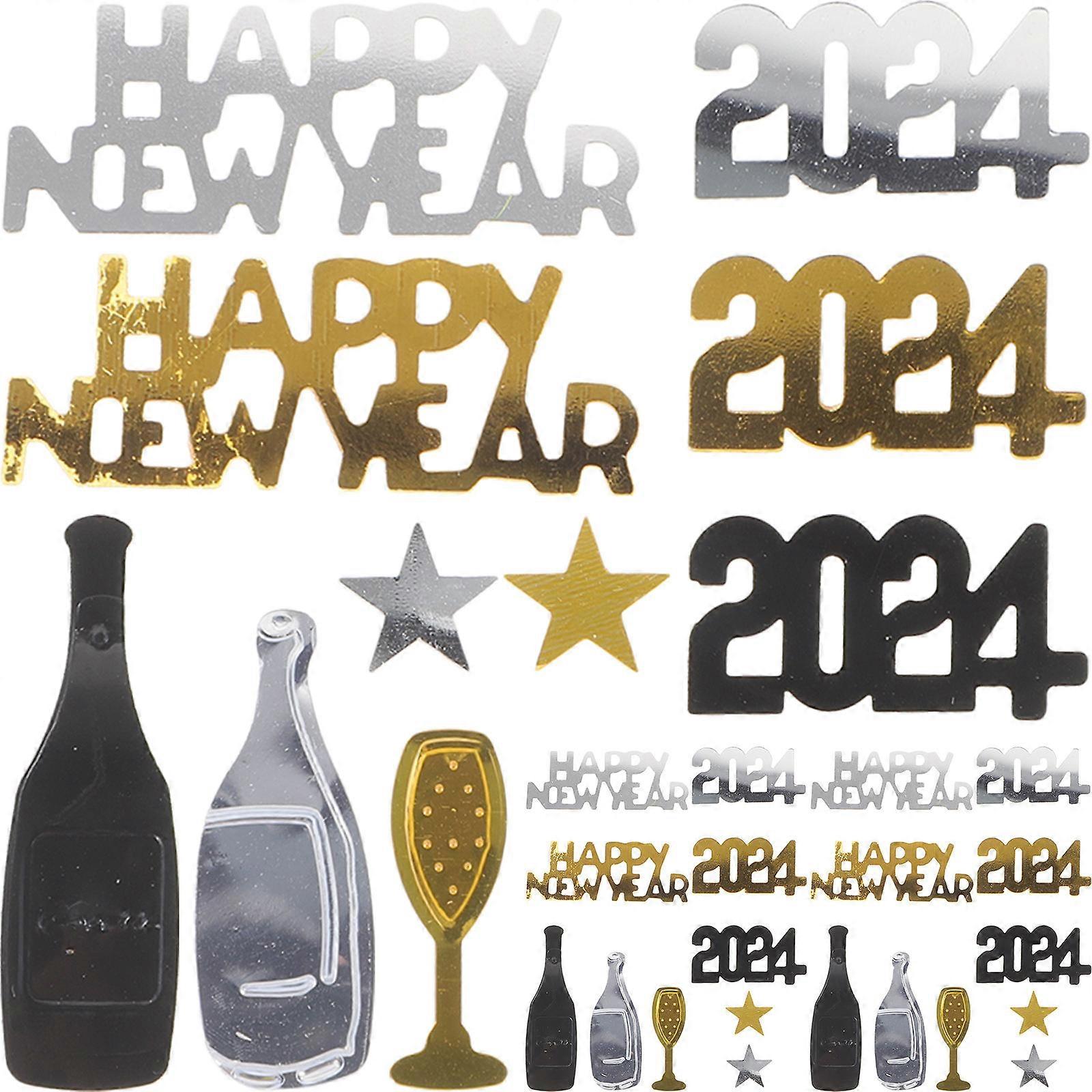 Confetti Decorations New Year Celebration Decorative Confetti 2024 Home Festival Look 3Pcs Various Sizes