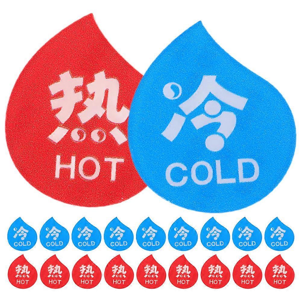 10 Pairs Hot Cold Water Labels for Faucet Acrylic Stickers Bathroom Sink Shower Hot and Cold Water Small Labels for Faucet