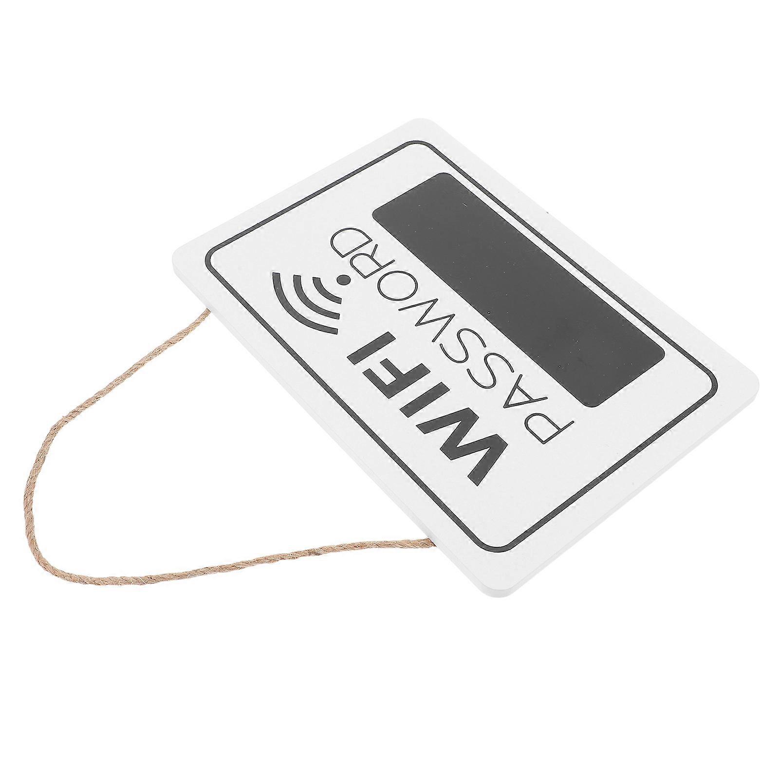 Retro Hanging WiFi Password Wall Decor For Shop Accessory White Wood Ornament 1Pcs