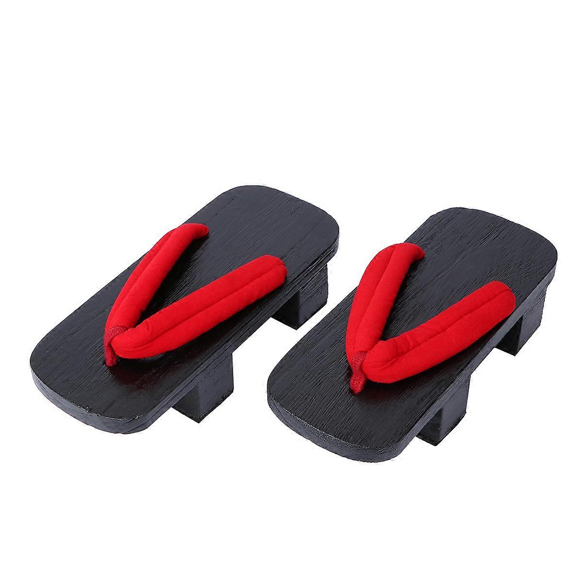 Platform Clog Slipper Comfortable Summer Use 9.432Inch Red Two-Teeth 1 Pair For Friends