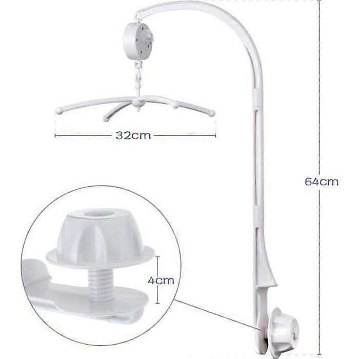 Baby Musical Mobile Holder Arm + Wind-up Music Box Comfortable Music Can Carry Many Robot Dolls
