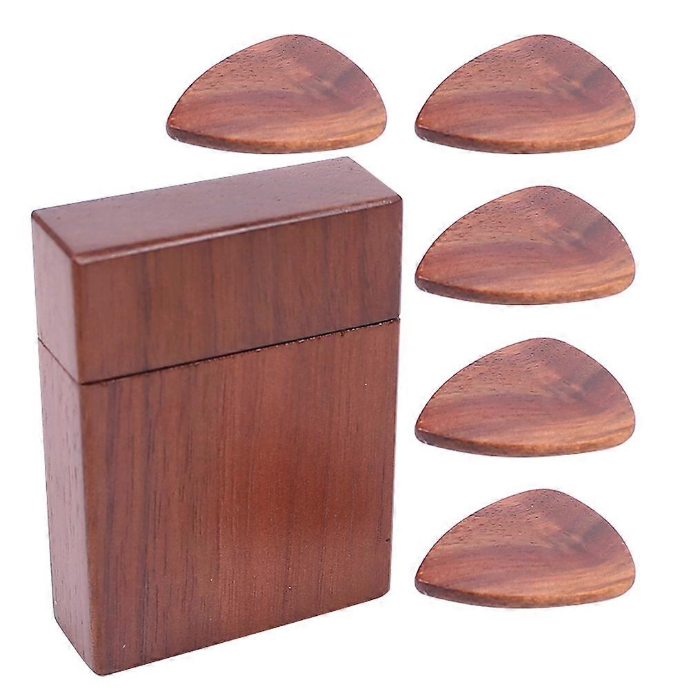 Guitar Pick Display Walnut Wood Storage Box Elegant Design For Musical Practice Performance Musicians 2.7×2×0.7in Display 1Set