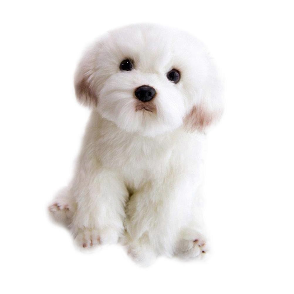 Plys hundelegetøj hvid perfekt krammestørrelse hundeplys egnet til børn