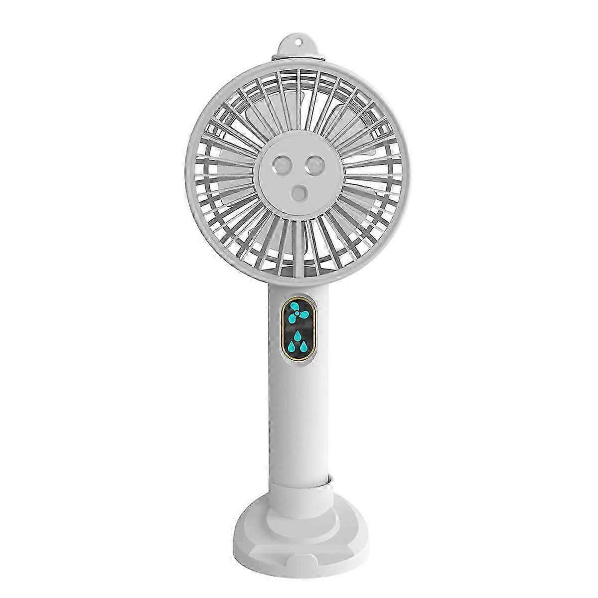2000 mAh Rechargeable Handheld Fan Rechargeable Handheld Fan with Stand 3 Adjustable Sprays White Personal Fan, Personal Handheld Fan