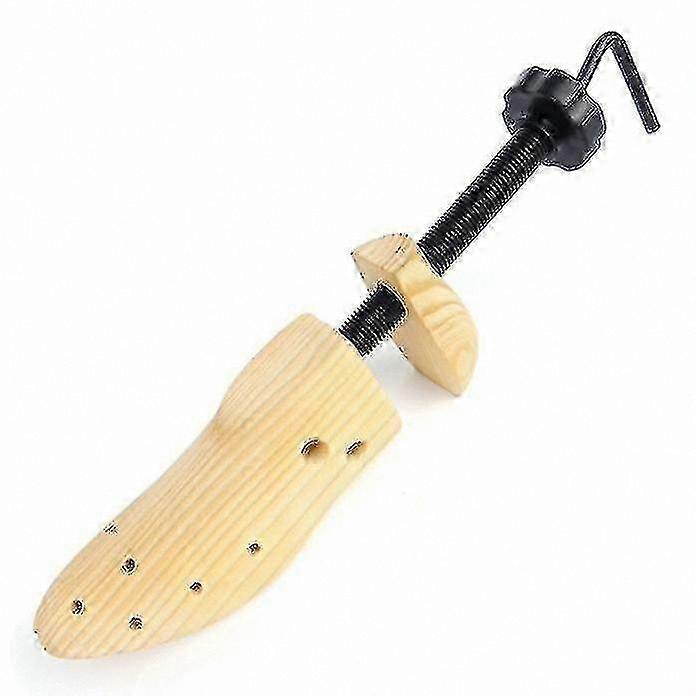 Adjustable Wooden Shoe Expander for Width and Length, Reduces Creases in Footwear