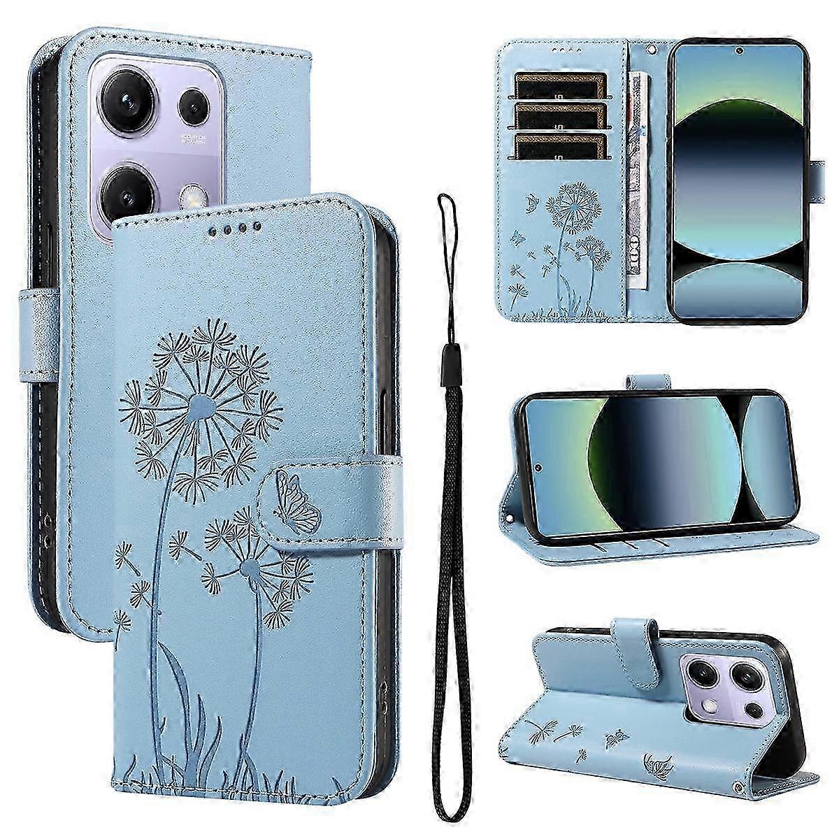 Dandelion Embossed Pattern Flip Leather Phone Case
