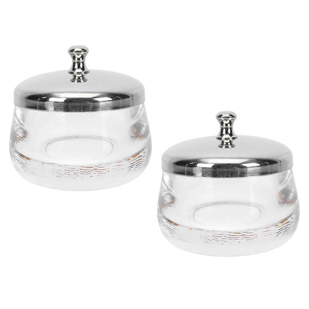 Modeling Manicure Tool Cleaning Cups 2Pcs Designed For Manicure Beginners With Round Shape Stainless Steel Lid
