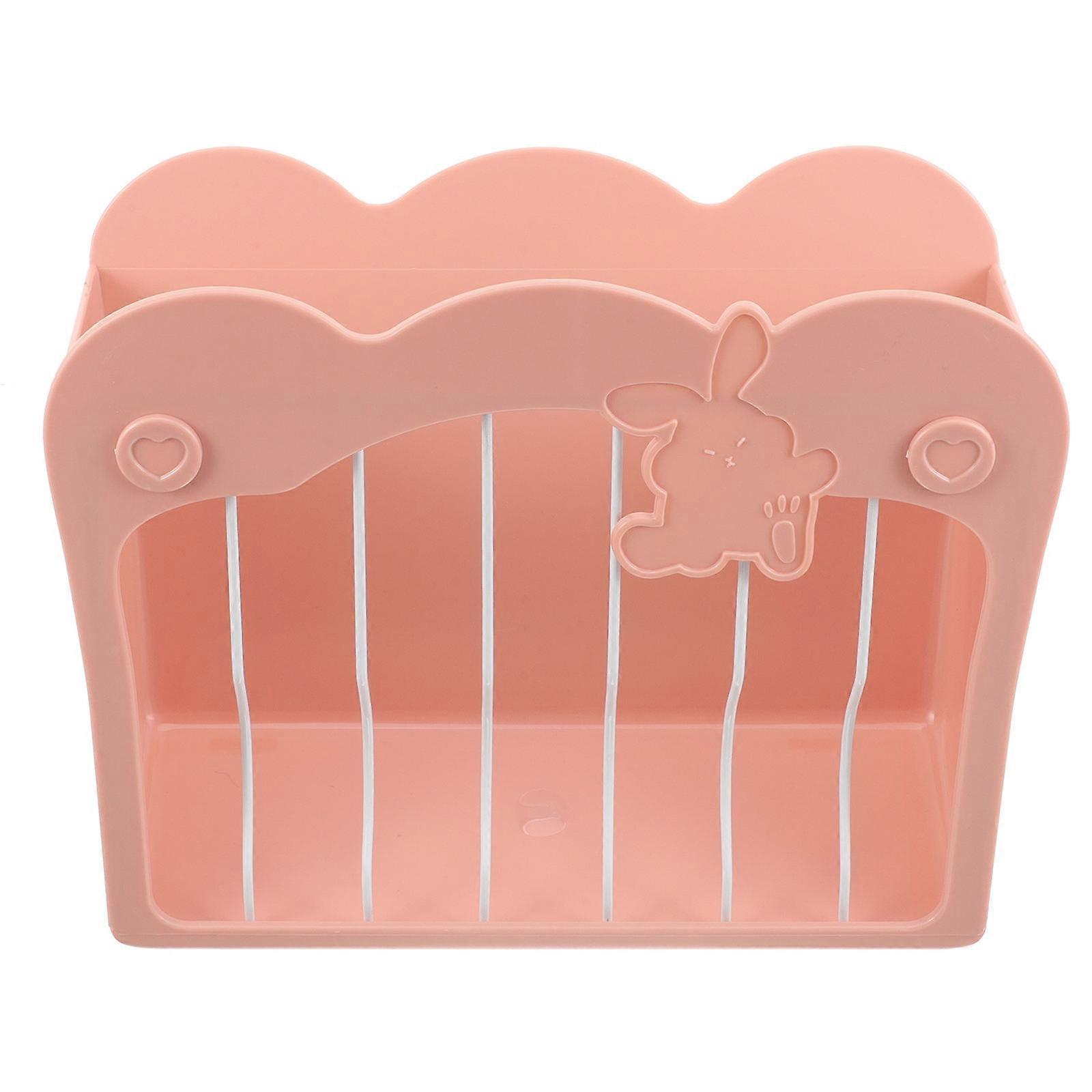 Large Capacity Durable Rabbit Feeder Bunny Hay Holder Storage Rack for Guinea Pig Chinchilla Easy Install Waste Prevention Peach Pink