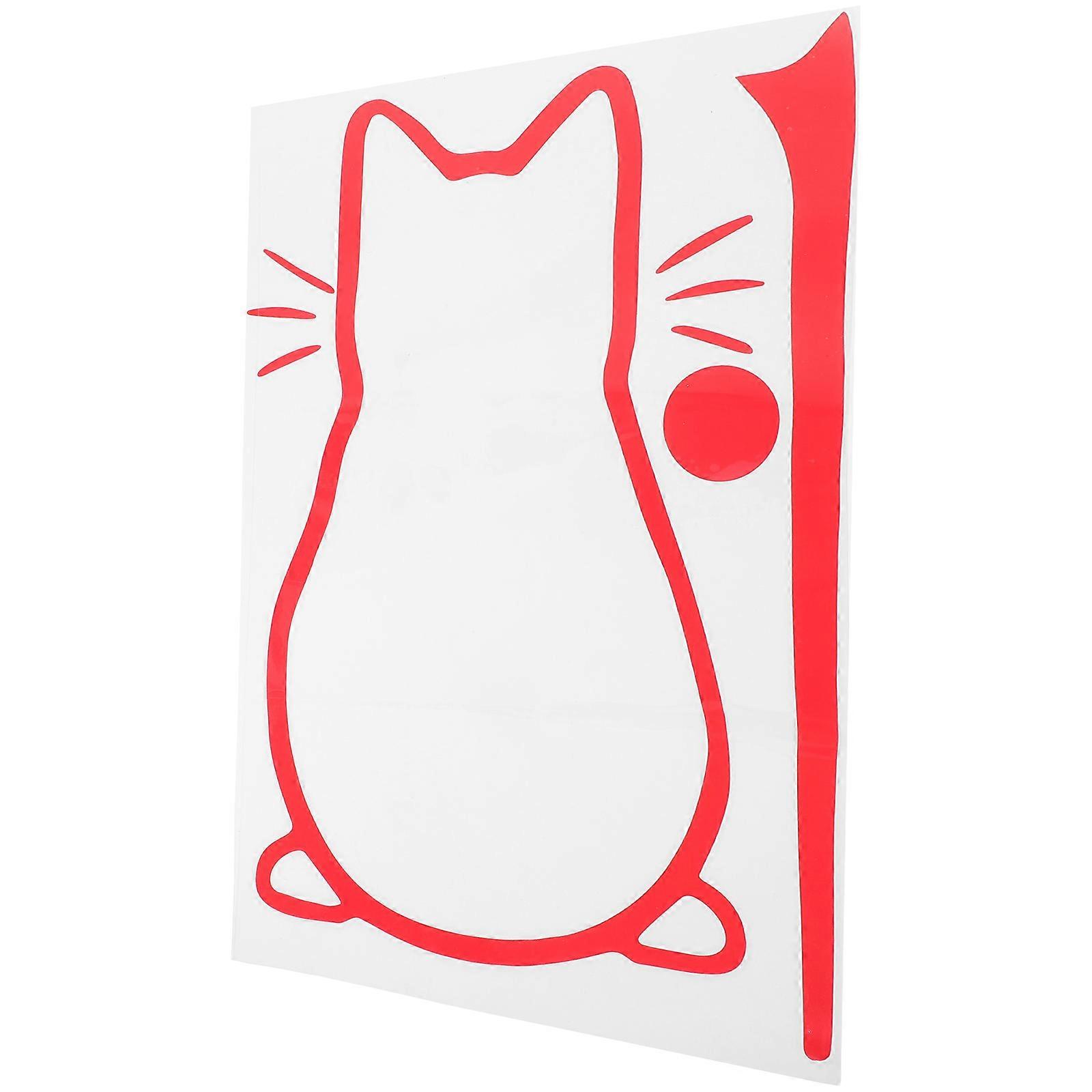 Animal Pattern Cat Decals For Car Windows And Decoration In Red Creative Design 1 Piece