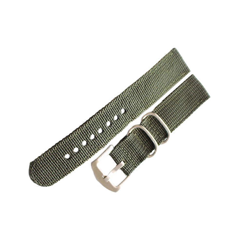 Nylon Canvas Watchband Replacement Strap For Watch Use 20mm Green Ergonomic Design Durable 1Pcs