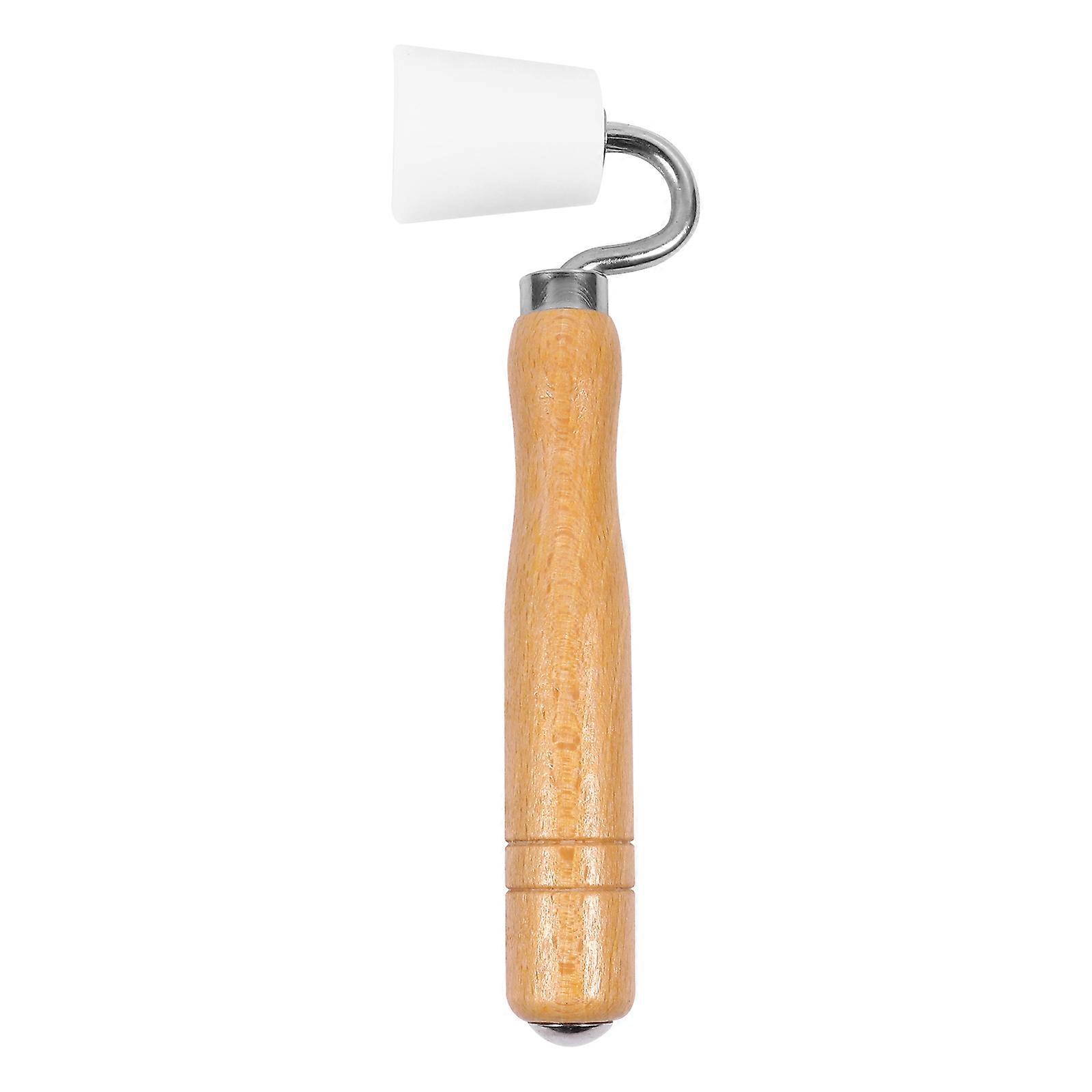 Seam Roller with Wooden Handle for Home Use Wallpaper Tool White POM 1.5 Inch Diameter