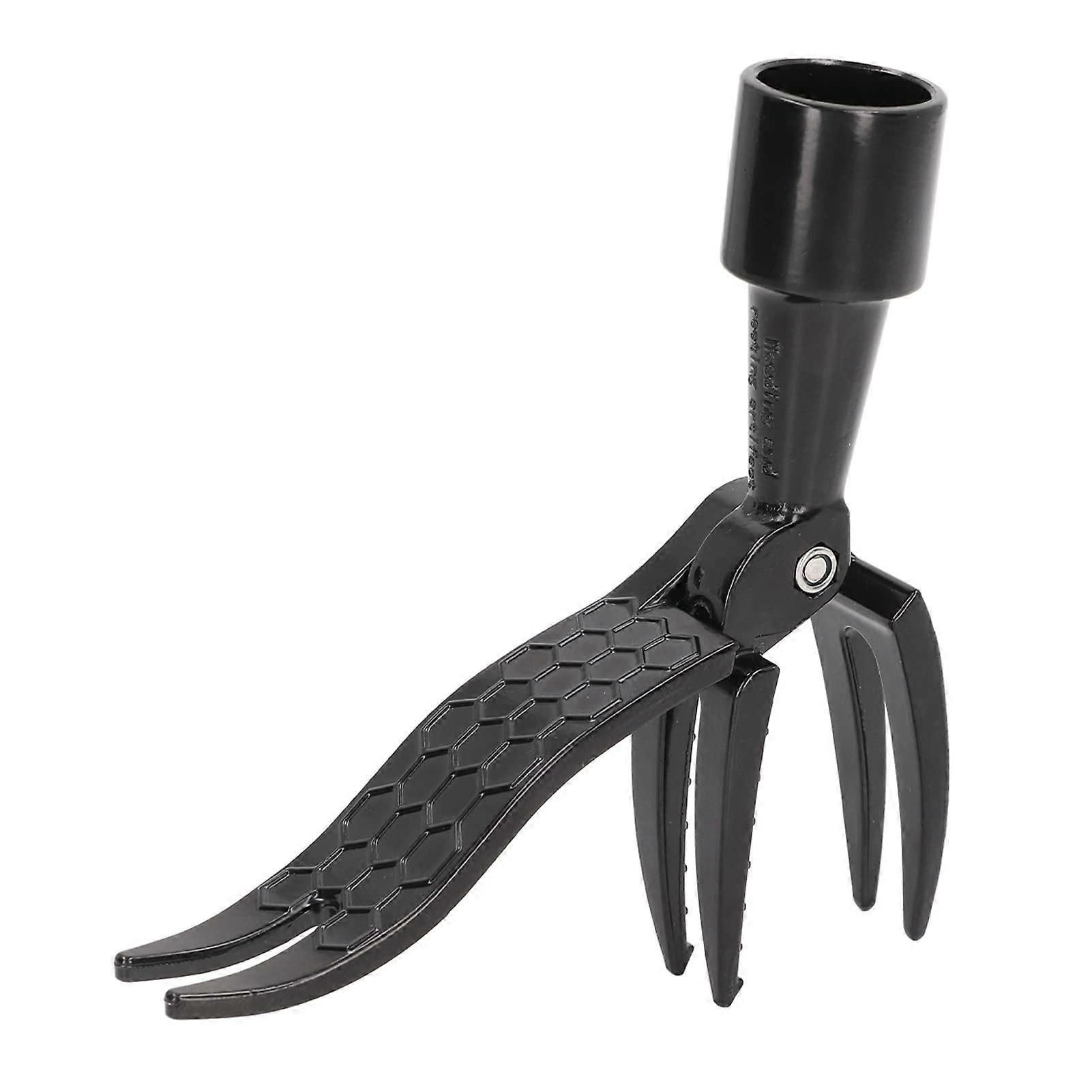 Stand Up Weed Puller Portable Aluminium Alloy Weed Picker 4 Claw NonSlip Weeding Head Tool for Gardening