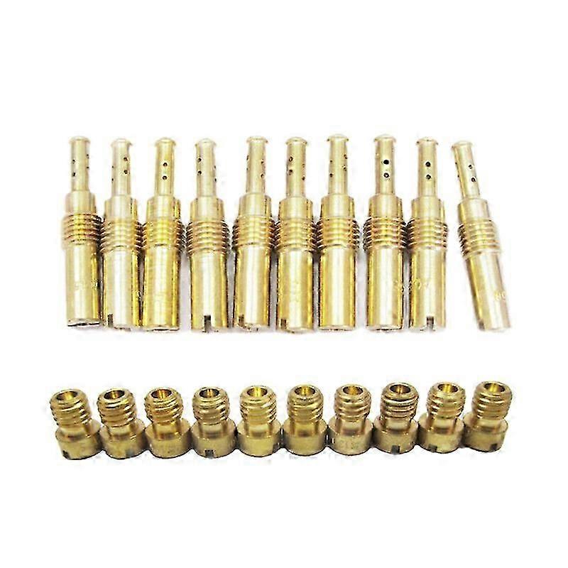 10Pcs Carburetor Main Jet Kit & 10Pcs Slow/Pilot Jet for PWK OKO CVK PWM NSR KSR PWM Motorcycle Car
