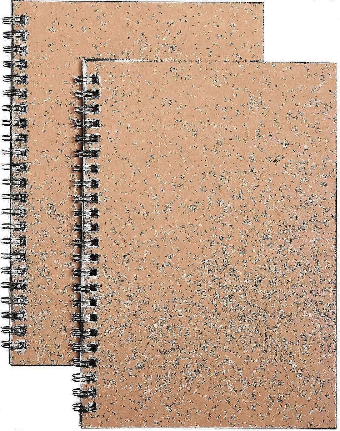 College Ruled Spiral Notebooks for Memo Diary Journal, Wirebound Notepads with 100 Pages (50 Sheets) Each, 8.4 X 5.7, Pack of 2