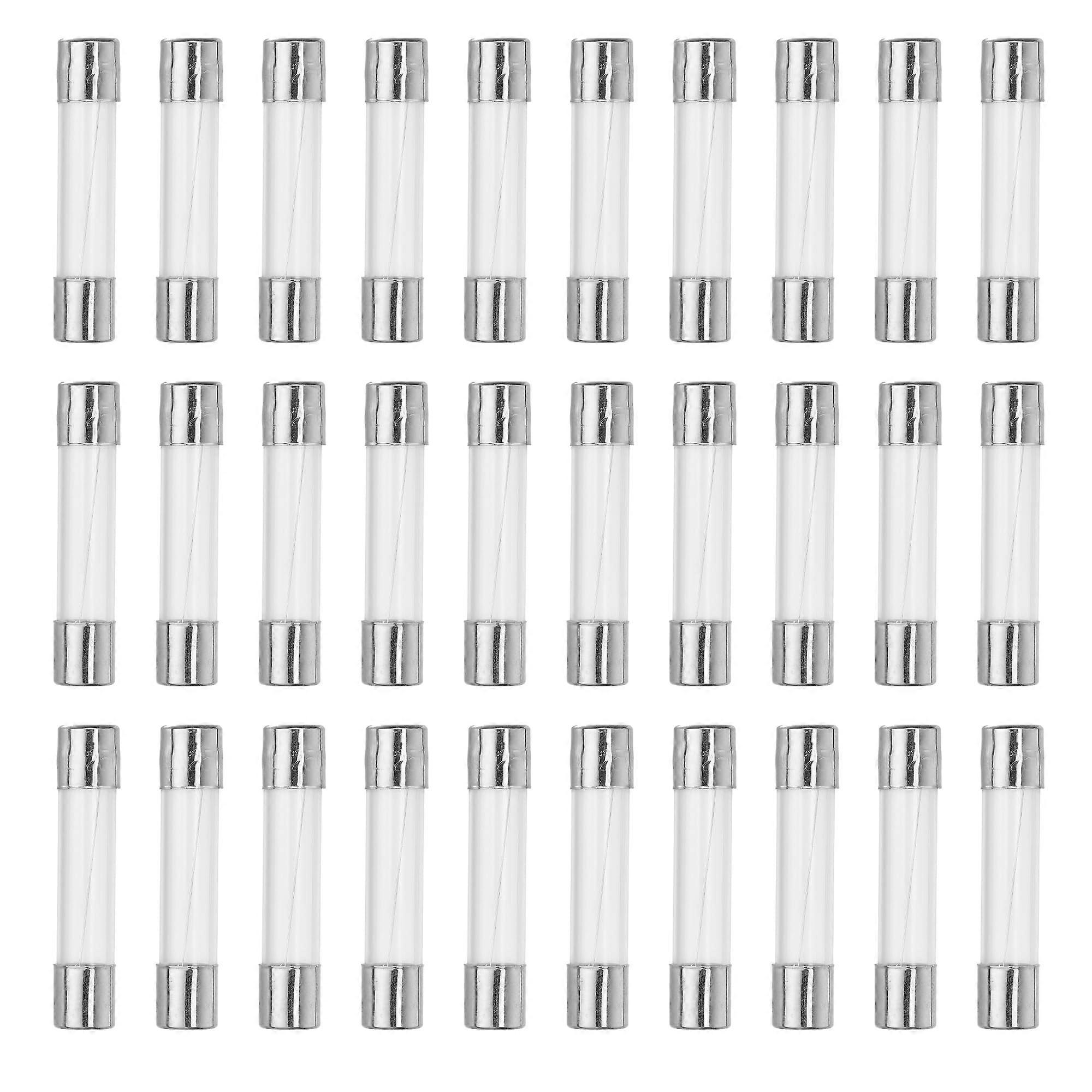 Glass Fuse 6A 250V Quick Blow 6x30mm, 30-Pack Fast Acting Fuses For Electronics, Reliable Protection