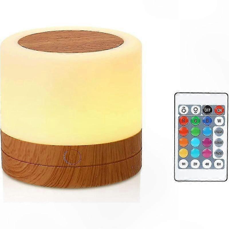 360 Multicolor Mini Night Light, Rechargeable Bedside Lamp with Touch Brightness Control and Remote Functionality