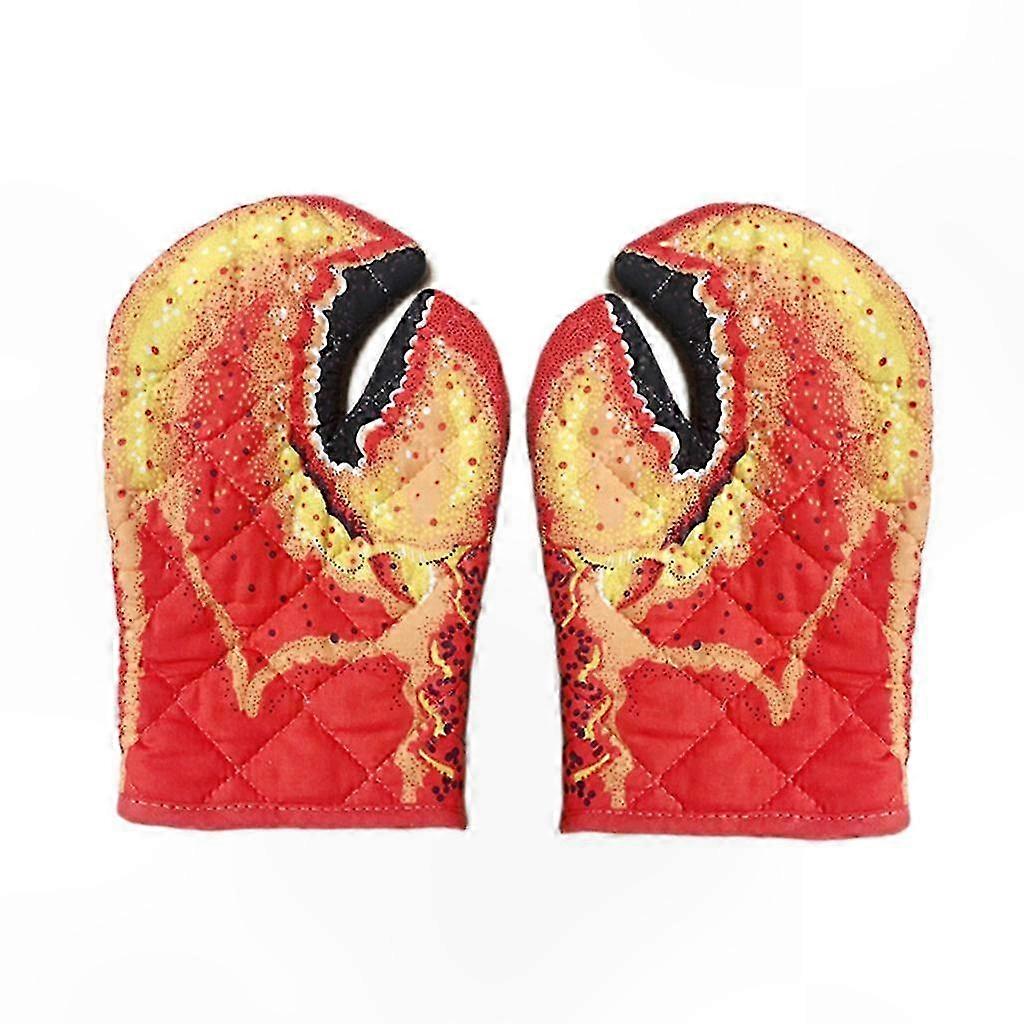Heat-Resistant Lobster Claw Gloves with Hanging Loop for Kitchen Use