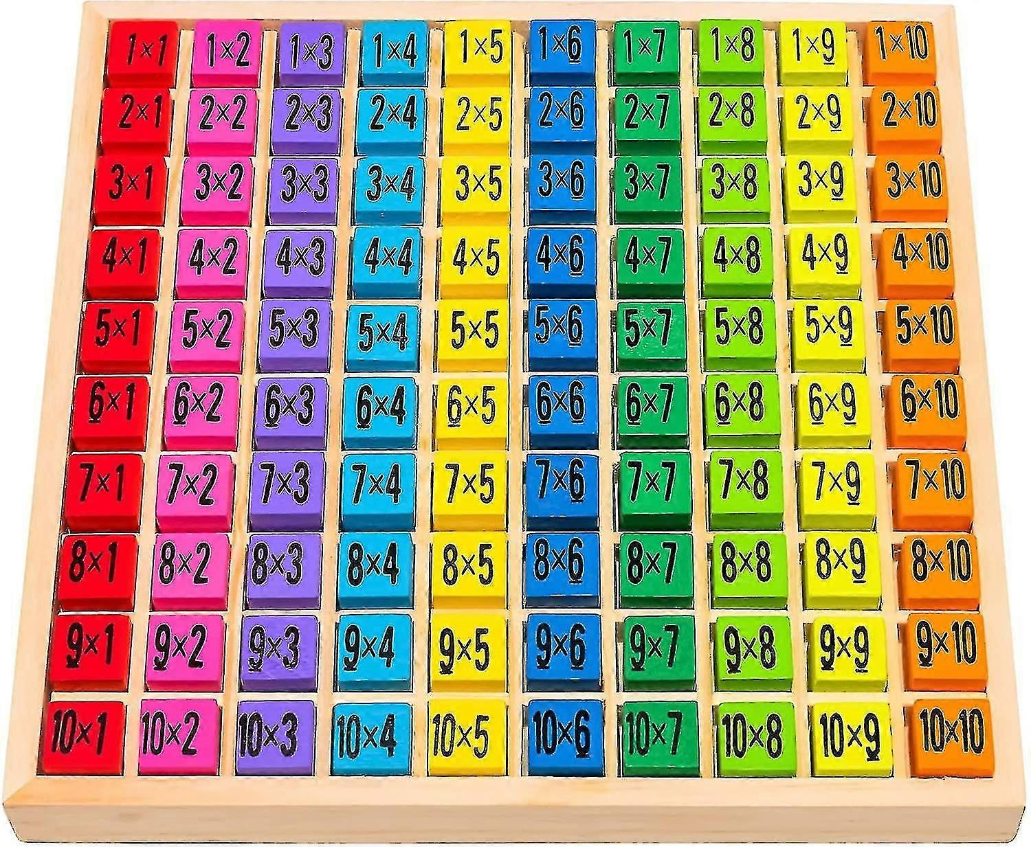 Wooden Arithmetic Board 1x1 Colorful Cubes Learning Toy for Elementary School Students, Fun Math Educational Game