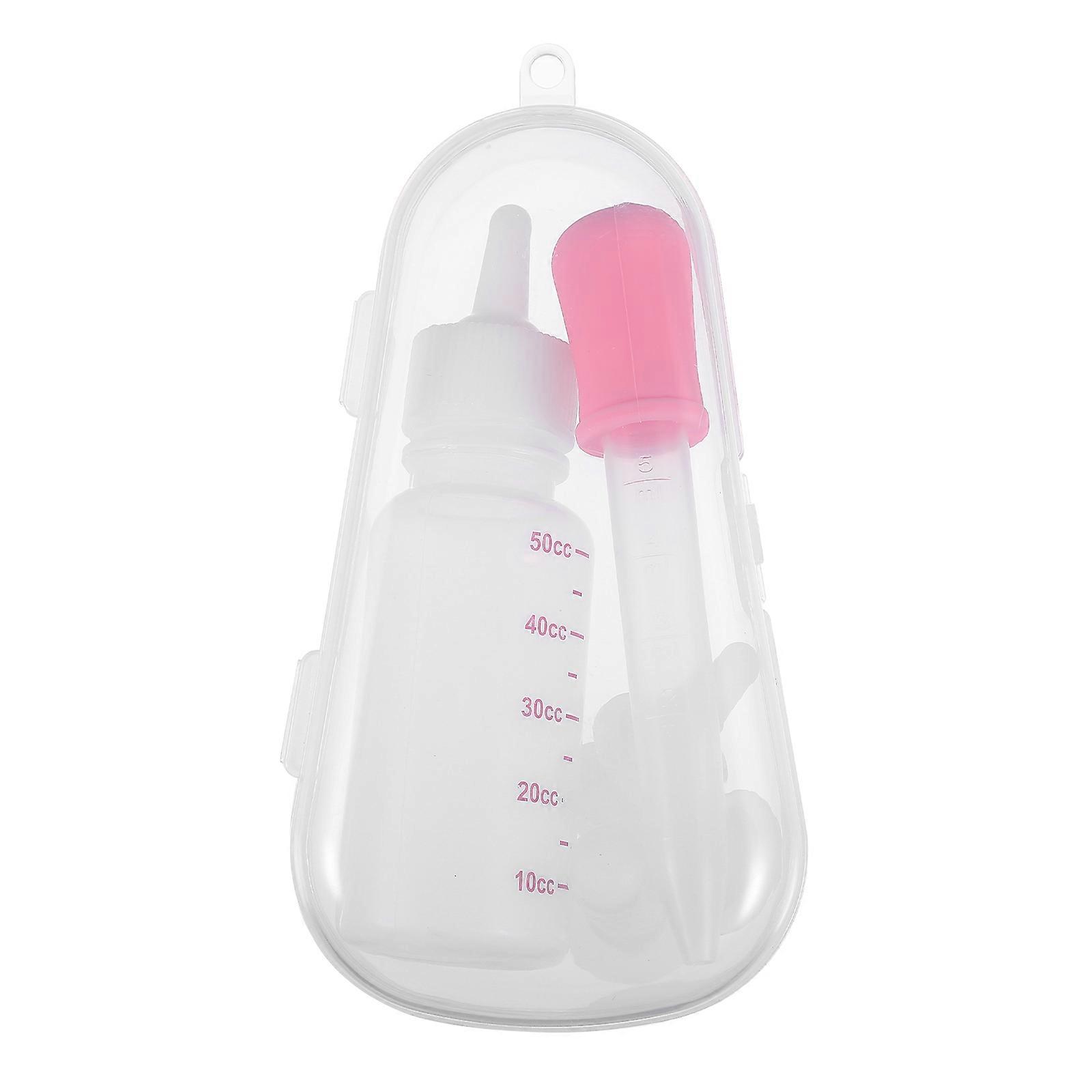 Pet Feeding Bottle for Newborn Puppies and Kittens Made of Plastic and Silicone with Flow Control 1 Set