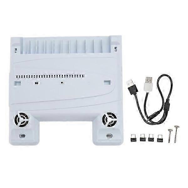 Slim PS5 cooling stand with efficient heat dissipation, dual controller charging