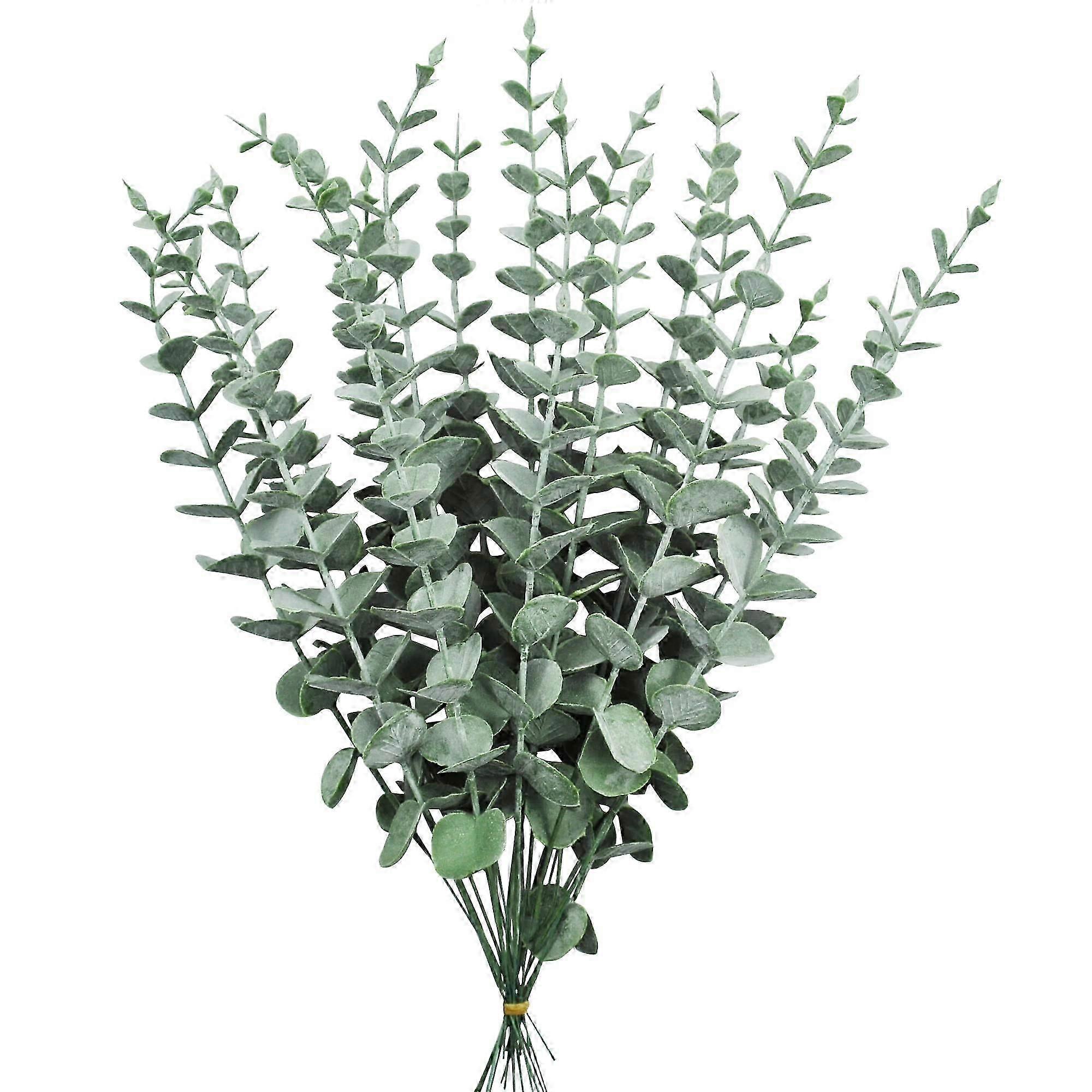 20pcs Artificial Eucalyptus Branches Fake Eucalyptus Leaves Simulation Green Eucalyptus Leaves Branches For