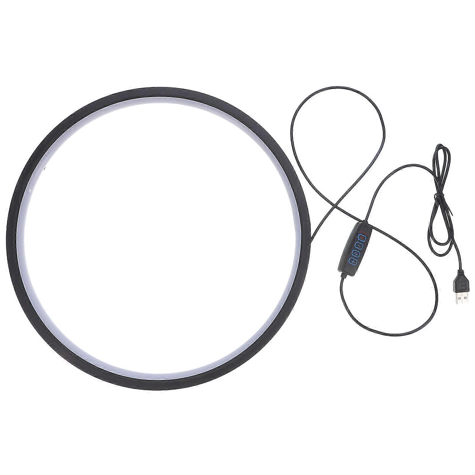 LED Light Ring Aromatherapy Decorative Lamp for Home Black Metal