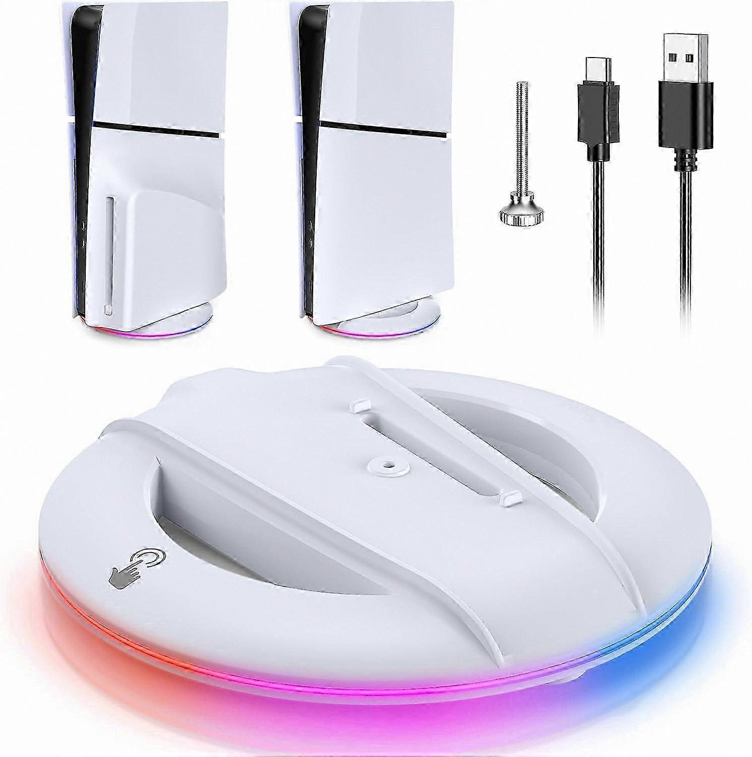 Vertical Stand for PS5 Slim with RGB Lighting, Compatible with Disc and Digital Editions, Gaming Accessories for PlayStation 5 Slim