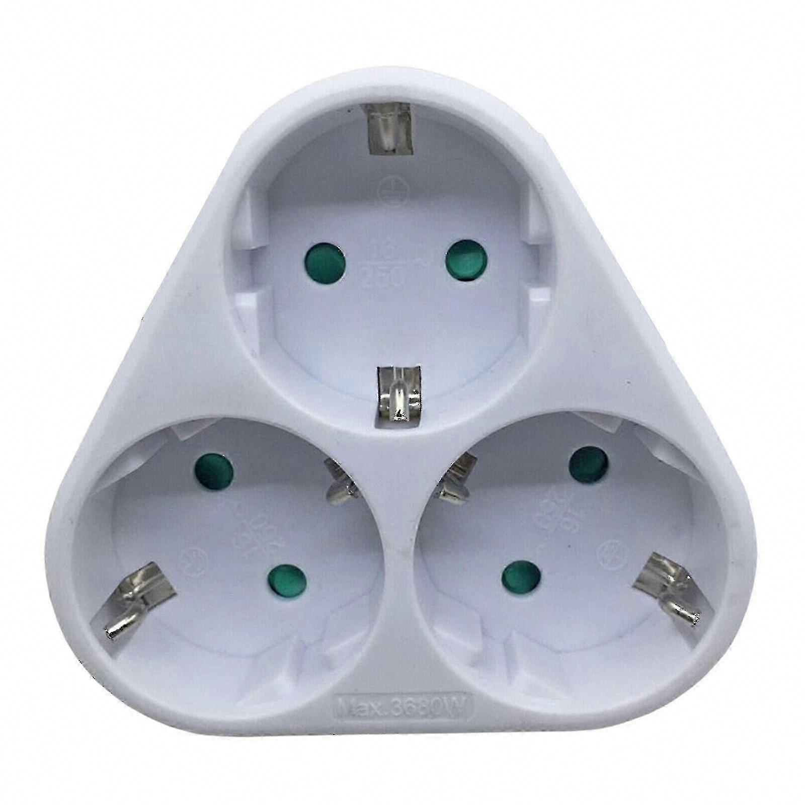3-Way EU Socket Strip, Multi Socket Distributor, Power Extension Cord for Home & Office Use