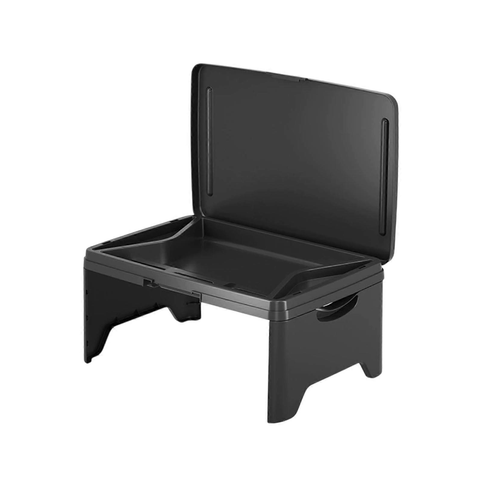 Folding Table Portable Handle ABS Tray Table Black Bedside Tray Table For Living Room