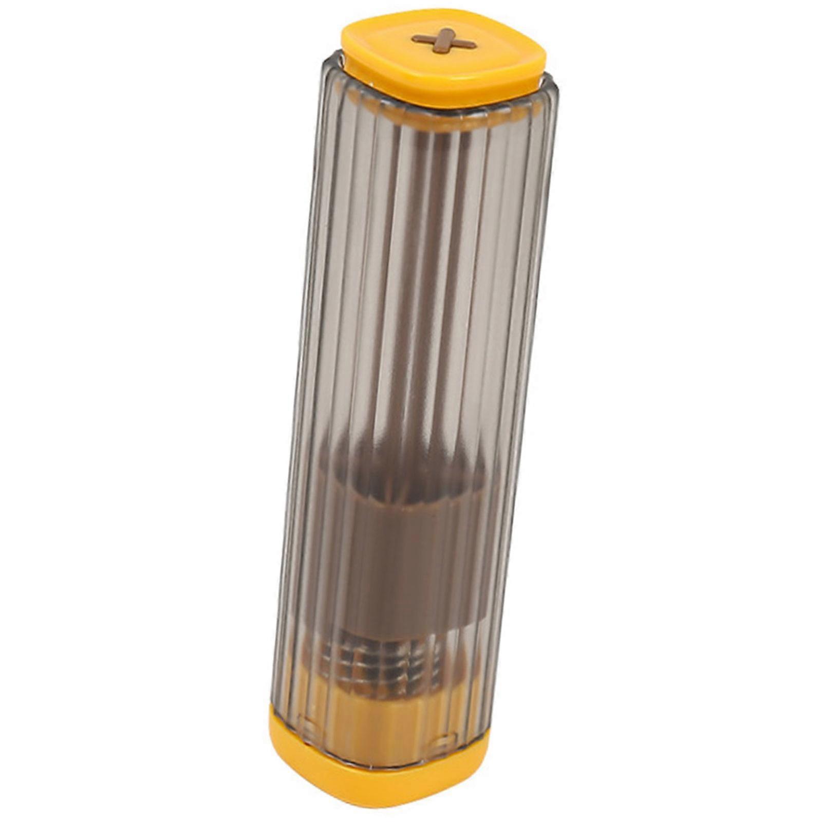 Portable Press Open Plastic Needle Case With Magnetic Lock Systems for Embroidery Threading Accessories Yellow