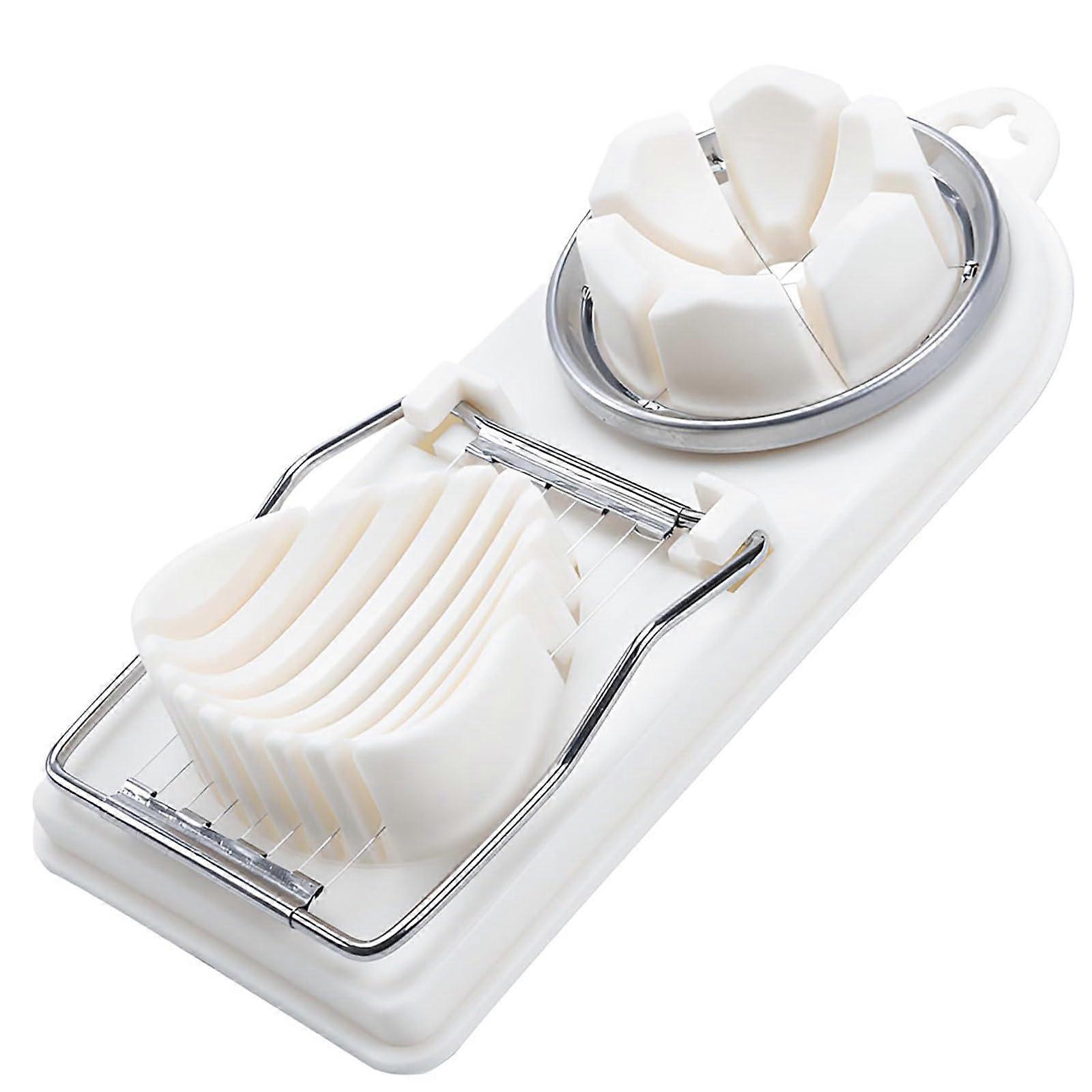 CVNRCLP 2In1 Stainless Steel Egg Slicer And Cutter HeavyDuty Dicer For HardBoiled Eggs Bananas And Strawberries