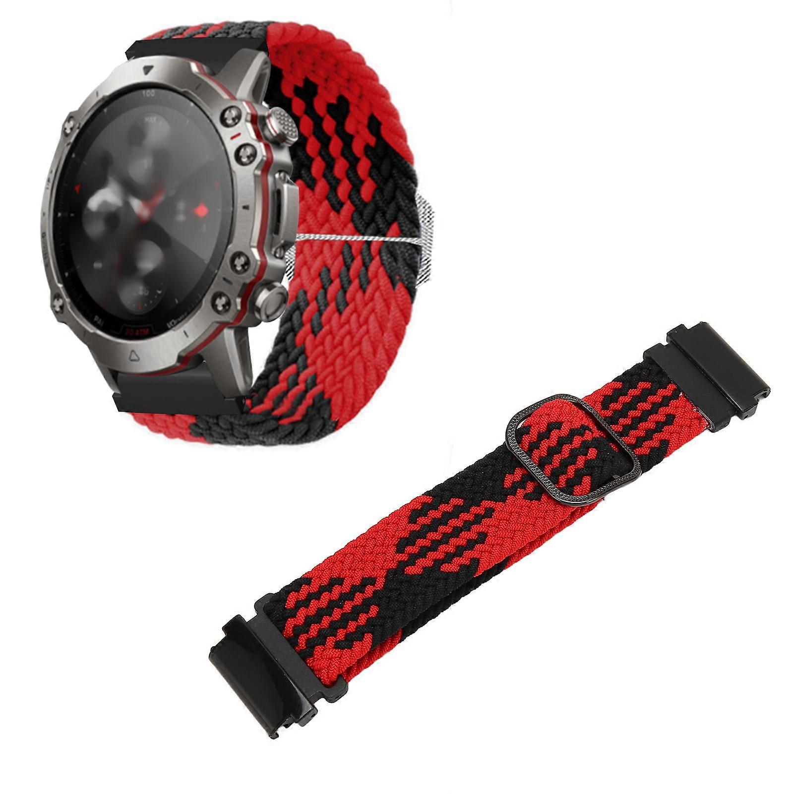 Replacement Nylon Watch Strap 22mm for T REX 2 Ultra Red Black