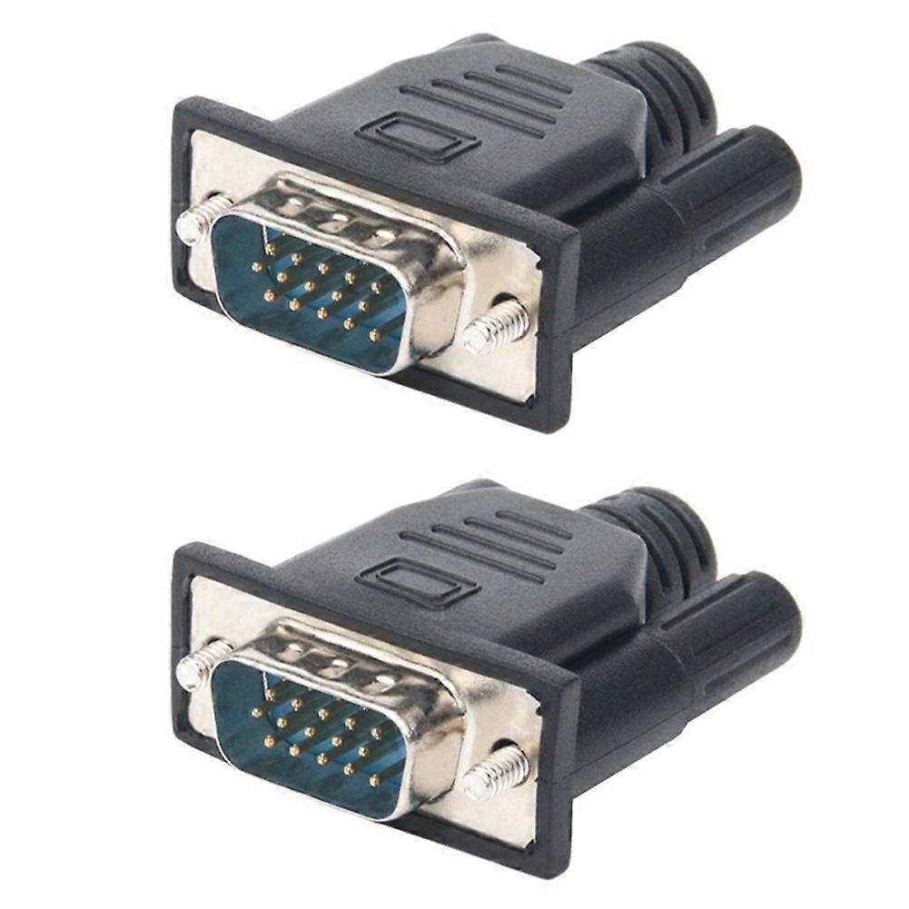 2PCS VGA Virtual Display Adapter Male Dummy Plug EDID Headless Ghost Emulator Lock Plate VGA Video