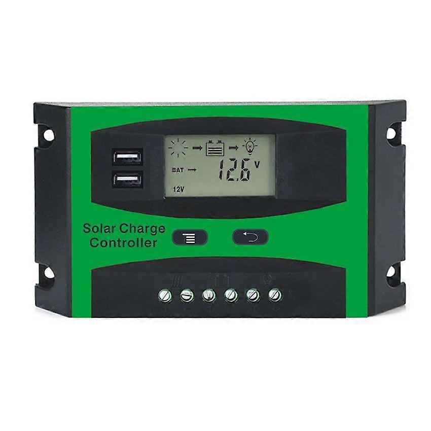 30A 12V 24V Solar Controller LCD Function Dual USB 5VDC Output Solar cells Panel Battery Charge Reg