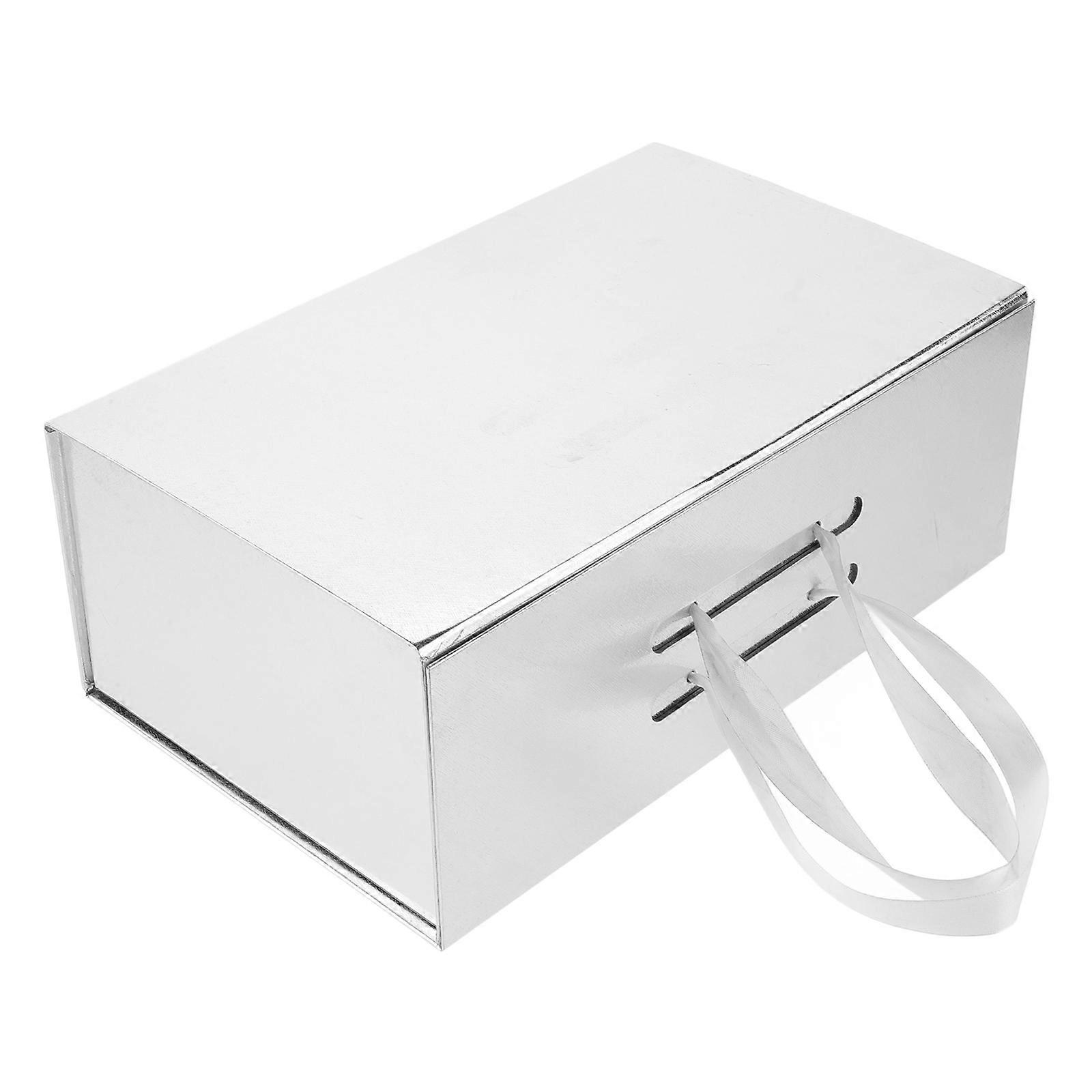 Gift Box Handheld Foldable Paper Box with Magnetic Lid for Storage Use