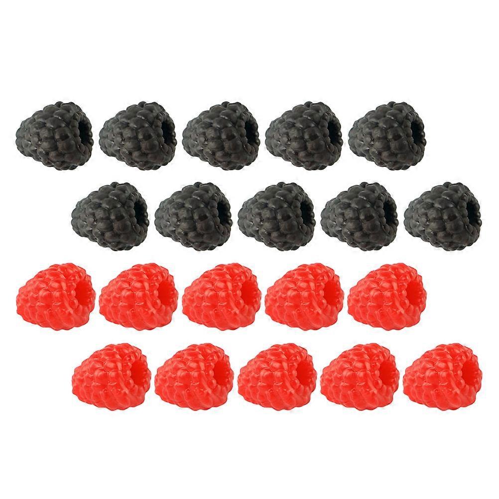 Artificial Raspberry Raspberry Shape for Restaurant Plastic Assorted Color Decoration 20Pcs