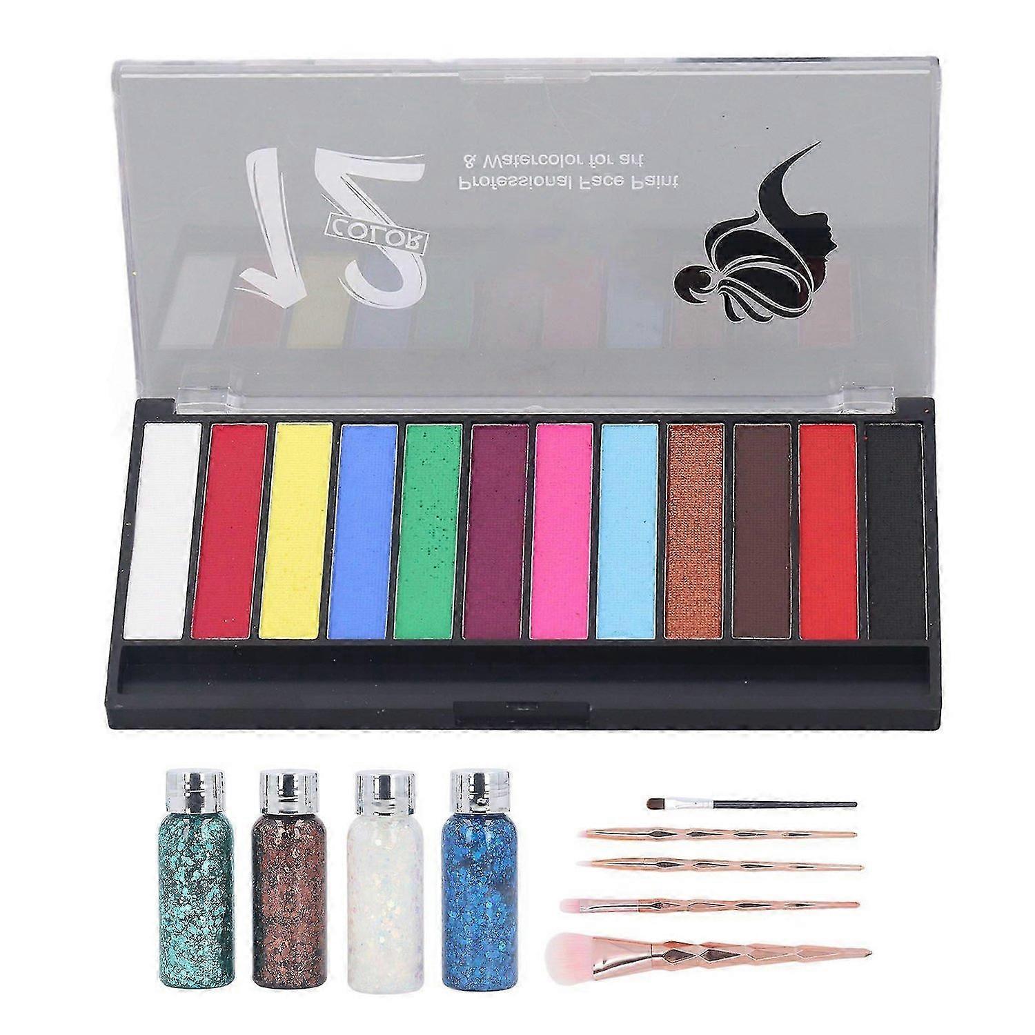 2025 Latest Model Luminous Face Painting Palette Kit with Glitter Powder Makeu...