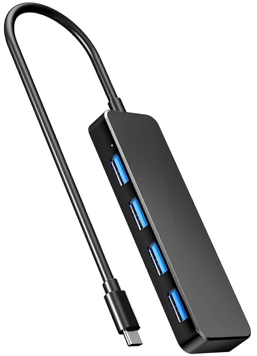 USB C Hub 4 Ports, USB C to USB Hub 3.0 USB Splitter for Mac Pro, iMac, iPad Pro, Chromebook, Pixelbook, Dell XPS, Samsung, and More Type C Devices(Bl