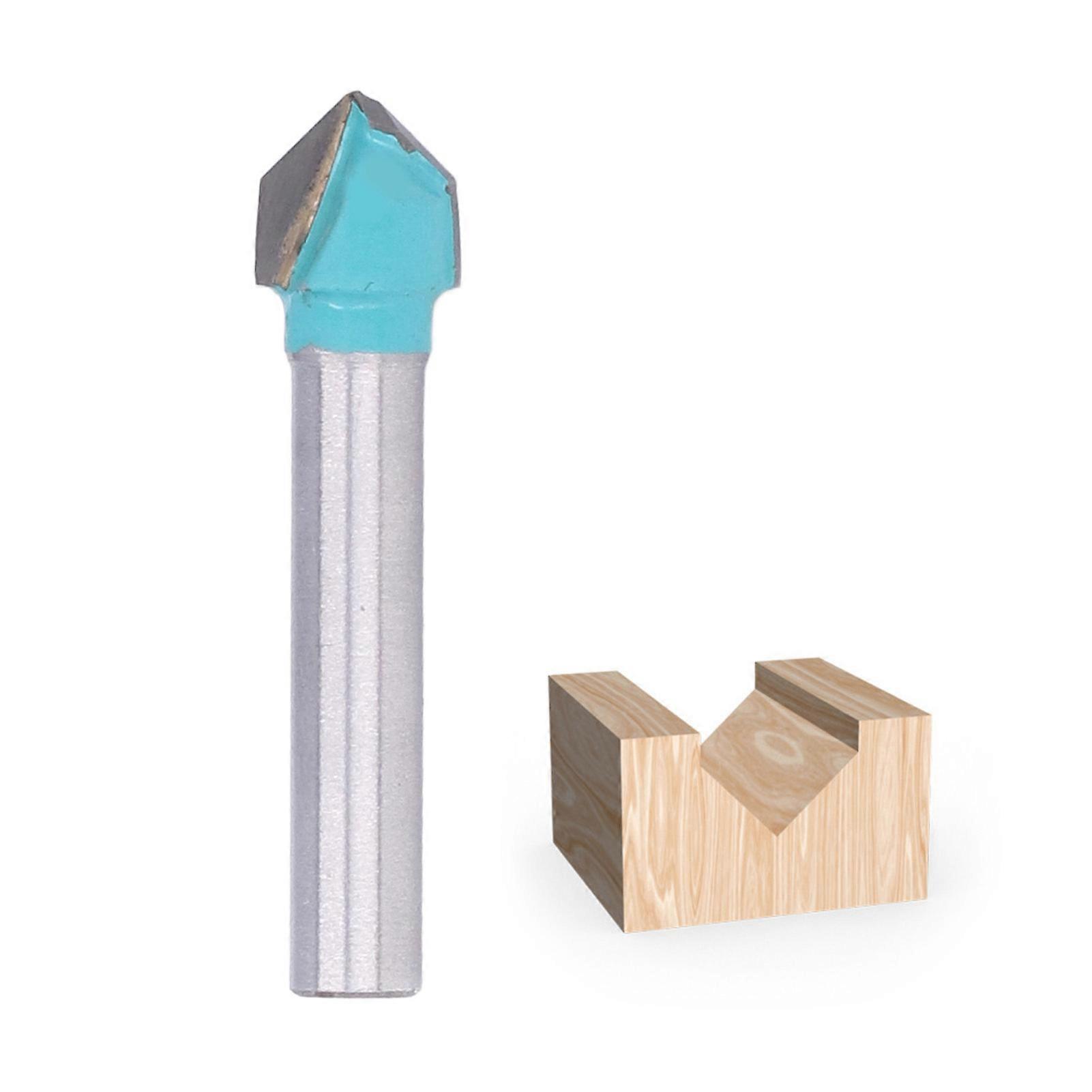 V Groove Router Bit 10mm Cutting Edge 90° Angle 6mm Shank