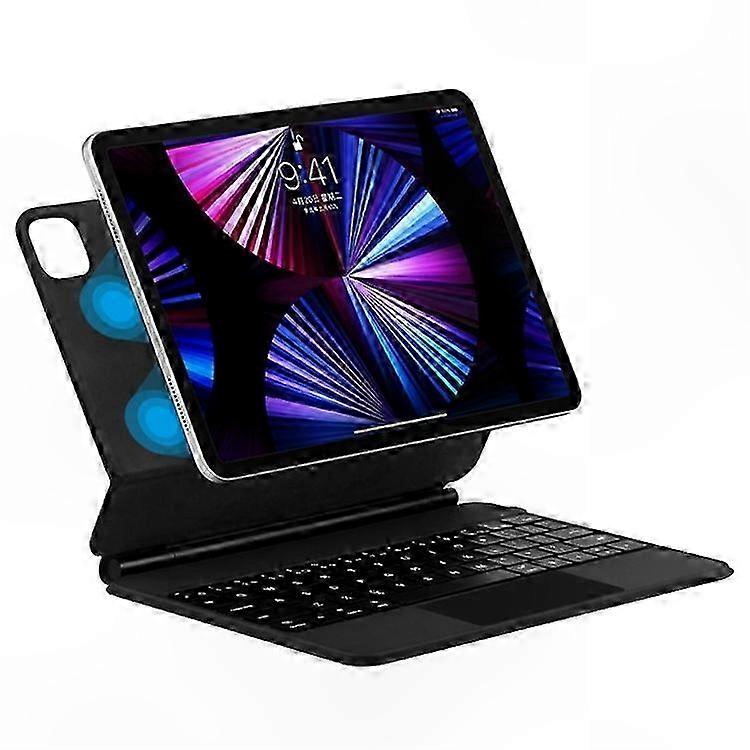 Magnetic Bluetooth Keyboard with Leather Case for 12.9-inch Tablets (2020-2022)