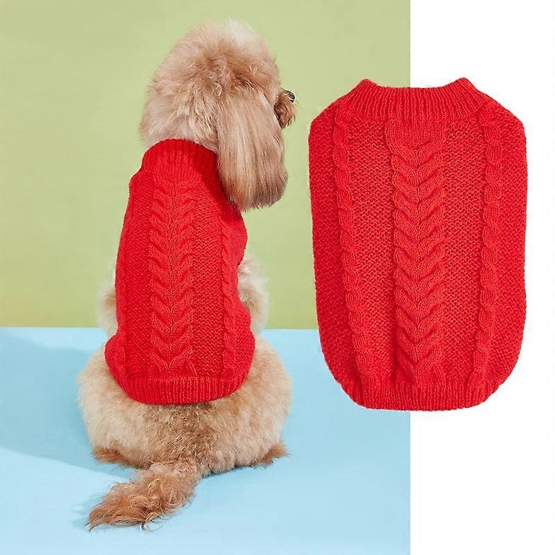 Casual simple solid color small dog knitted two-legged dog twist texture pullover pet sweater